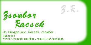 zsombor racsek business card